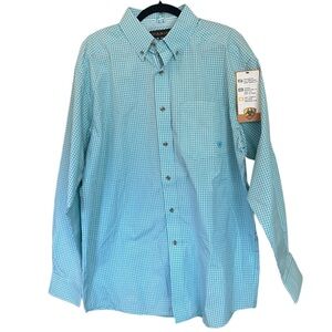 ARIAT Pro Series Men's Long Sleeve Mint Checkered Shirt Size L/G